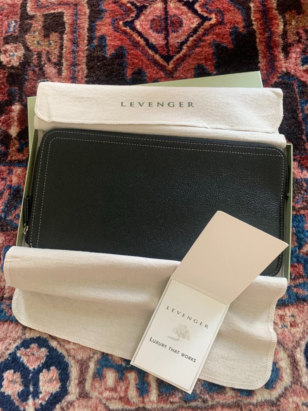 Levenger Leather Passport/Ticket Holder—Black